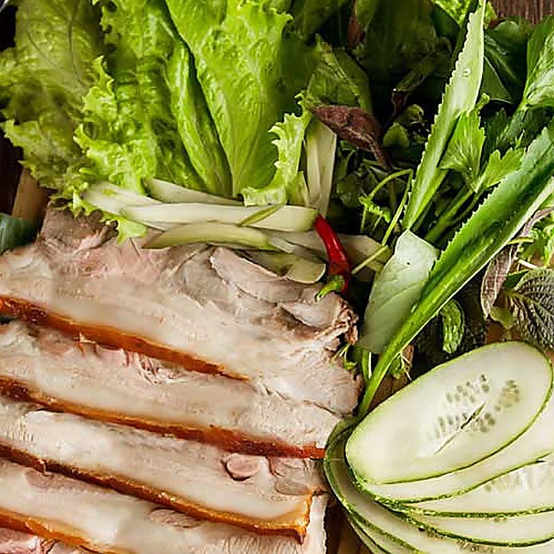 cách làm bánh tráng cuốn thịt heo